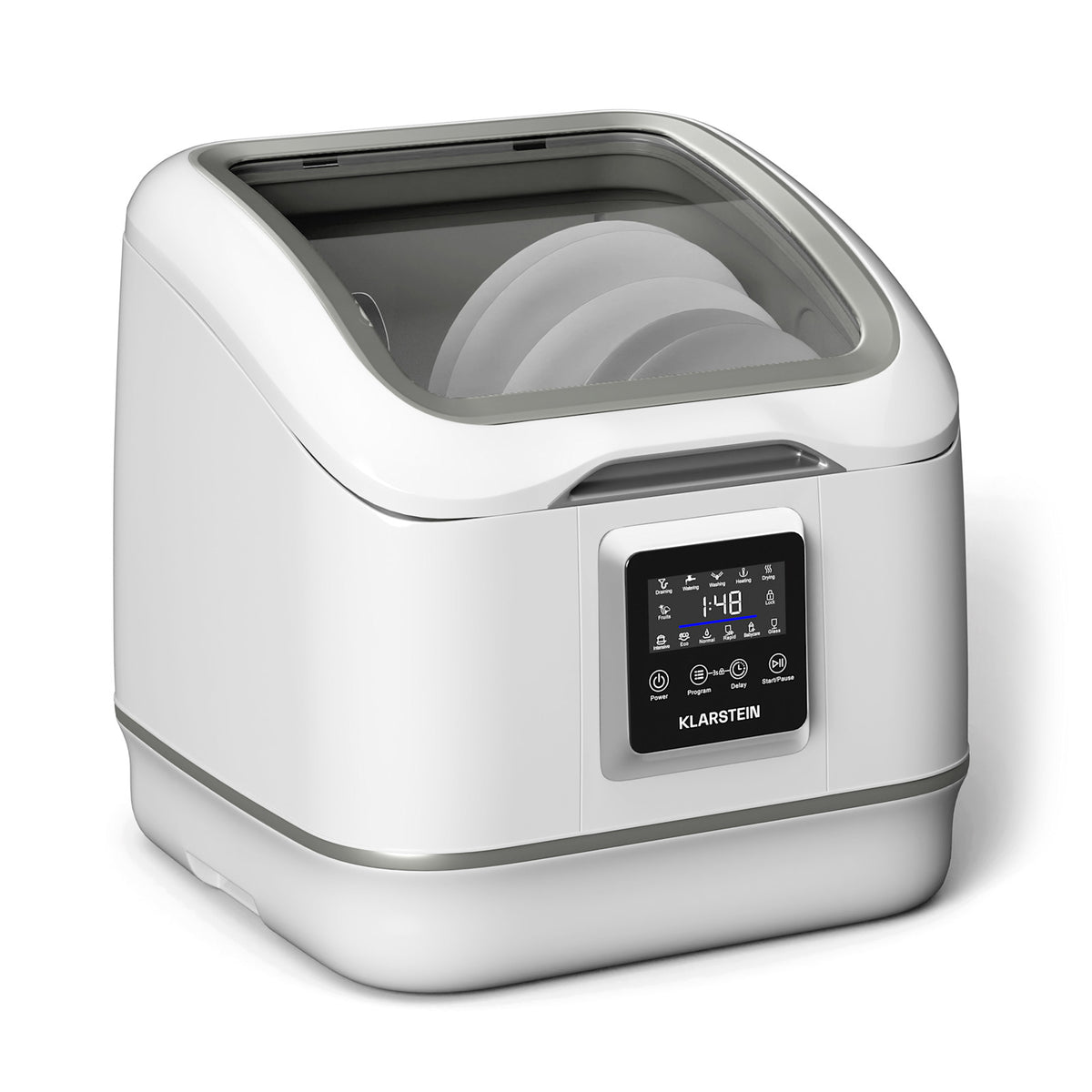 Klarstein SilentScrub top-loading dishwasher, front view